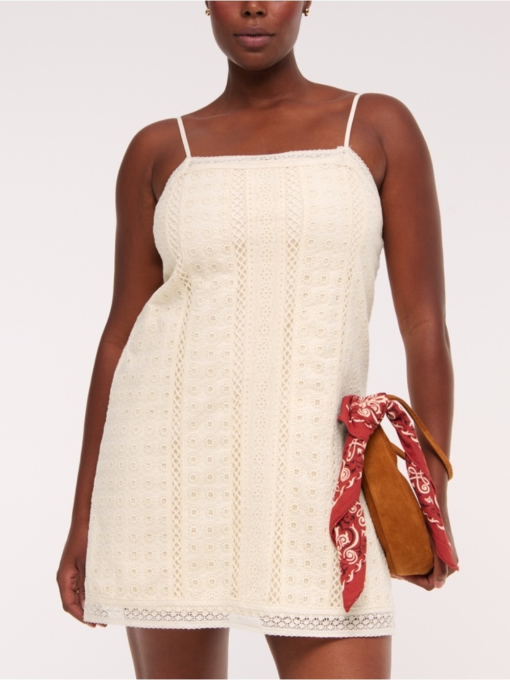 Abercrombie & Fitch White Cream Shift Mini Dress XLT NWT